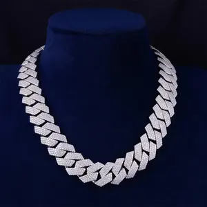 Chaîne Moissanite classique Miami Cuban Link Chaîne en argent sterling 925 Chaîne en diamant entièrement glacé pour homme - Product Image 3