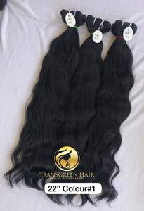 Exportación 100% templo indio virgen máquina doble trama donante único Color #1 22 "Extensión de cabello humano ondulado proveedor indio - Product Image 2