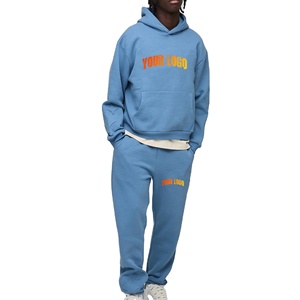 Vente en gros sur mesure 100% coton 465 GSM Ensemble survêtement lourd pour hommes Pantalon de survêtement à capuche et sweat-shirt pour l'hiver - Product Image 1