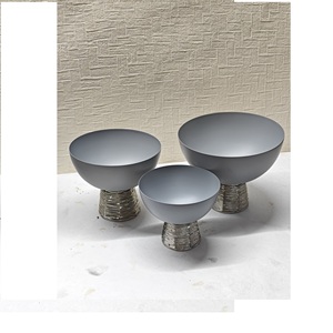 ชามตกแต่งโต๊ะอาหาร ชามผลไม้โลหะสแตนเลส พร้อมขาตั้งลวดเหล็ก ราคาประหยัด - Product Image 1