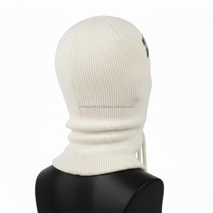 Pasamontañas de Moda para Mujer, de Alta Calidad, en Acrílico y Algodón, Tejido de Punto Acanalado, Cálido y Acogedor, Color Neutro, con Logotipo Personalizado - Product Image 5