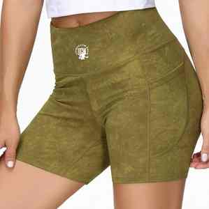 Vente en gros de shorts de motard taille haute personnalisés pour femmes vêtements d'athlétisme grande taille respirant en coton nylon spandex noir blanc - Product Image 4