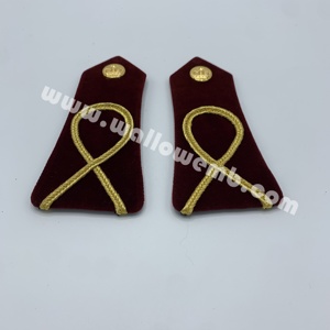Custom Maroon Shoulder Boards for Morocco Inspired Uniforms Embroidered Alpha Pattern Rank Insignia Epaulettes - Product Image 1