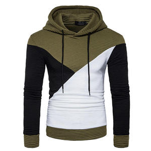 Sudaderas con capucha y sudaderas personalizadas para hombre Sudaderas con capucha de algodón polar Color Block Sudaderas con capucha - Product Image 5