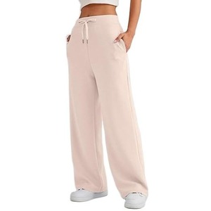 Pantalon large à jambe large pour femme, hiver, devant plat, décontracté, coupe ample, 100% coton, imperméable, mode, vêtements de tous les jours - Product Image 1
