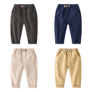 Trendy Boys Cargo Pantalones Cómodos Mediados de cintura Primavera Algodón Casual Kids Joggers para - Product Image 1