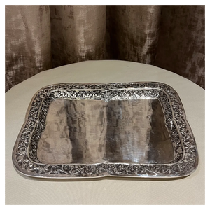 Plateau en métal antique de couleur argent en acier inoxydable bon marché et le meilleur plateau de service décoratif pour la maison de haute qualité - Product Image 3