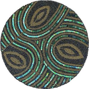 Peacock Handmade <b>Beaded</b> <b>Placemats</b>, Tablemat - Product Image 2