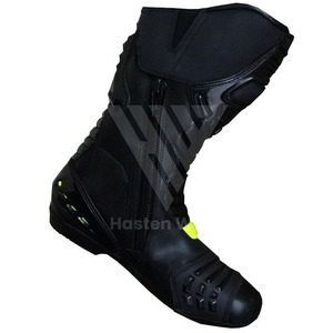 Chaussures de moto pour hommes avec logo personnalisé brodé/imprimé, chaussures de sport, vente chaude, nouvelles bottes en cuir confortables pour motards - Product Image 3