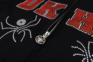 Nouveauté Vente en gros Streetwear Sweat à capuche américain lourd imprimé araignée Sweat à capuche araignée noir - Product Image 4