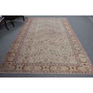 Alfombra Turca Vintage, Alfombra de 6.2x9.5 pies, Alfombra Marroquí Marrón y Rosa - Product Image 5