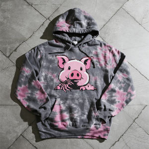 Conjunto Deportivo de Dos Piezas de Sudadera con Capucha y Pantalones Deportivos Personalizados de Alta Gama para Hombre, Color Rosa/Negro, Sudadera con Capucha y Pantalones Jogger con Puños - Product Image 1