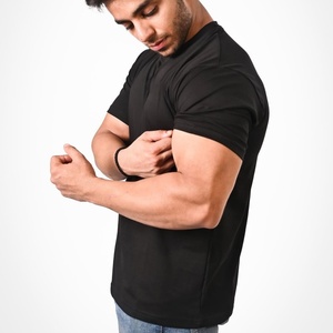 Chemises athlétiques T-shirt de sport 100% Polyester col rond vêtements de sport T-shirt uni 180Gsm T-shirt d'humidité pour hommes - Product Image 2