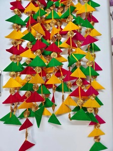 Juego de 10 cuerdas triangulares de Gota de tela tradicional clásica para colgar en la pared, decoración de fondo de fiesta para Holi - Product Image 2