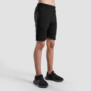 Pantalones Cortos Deportivos Negros para Jóvenes con Logotipo Bordado, 100% Poliéster, Cintura Elástica y Cierre con Cordón, Talla XL, Estilo Bermuda y Hot Shorts - Product Image 5