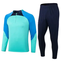 Survêtement Homme Personnalisé avec Logo en Polyester, Bleu Ciel et Blanc Contrastant, Veste Zippée Intégrale et Pantalon – Fabricant OEM