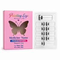 Boîte d'emballage personnalisée pour 1 flacon de 10 ml et 10 flacons de 3 ml avec insert en plastique pour divers flacons de 3 ml/5 ml/7 ml/10 ml