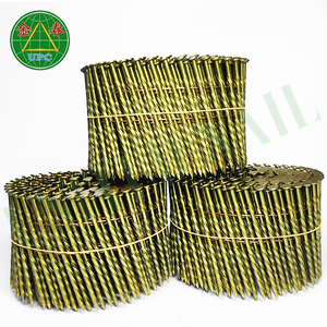 Fournitures de vente en gros de clous en bobine 3 "x 0.120" 4500pcs Spiral/Ring Shank Checkered Head en acier Prix compétitif - Product Image 1