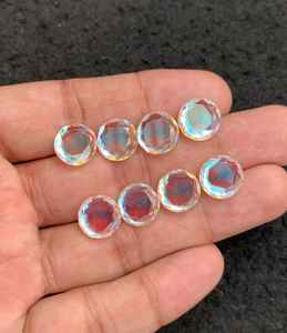 <b>Rainbow</b> Quartz Gemstone Faceted Round Cut 12 MM 8 Pieces High Quality Natural Gemstones Wholesale Gems For Jewelry Making - Product Image 2