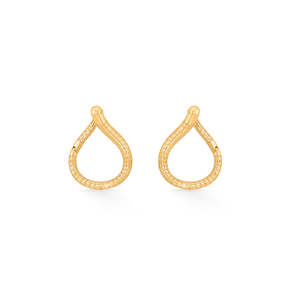 ต่างหูรูปห่วงริเวอร์ลูปและต่างหูแบบห่วงทองคำแฟชั่น - Product Image 3
