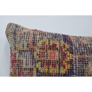 Multicolor Vintage patrón Kantha mosaico Paisley 16x24 pulgadas almohada lana paneles uva Patchwork tejido técnica - Product Image 2