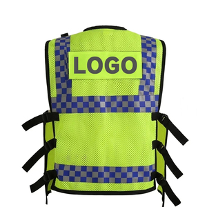 Chaleco de trabajo de seguridad reflectante personalizado para hombres de construcción de alta calidad con logotipo y bolsillos Hi-viz negro, amarillo y naranja - Product Image 3