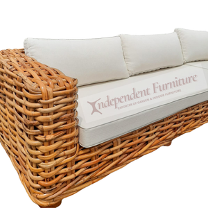 New Outdoor Natural Relaxing <b>Rattan</b> <b>Sofa</b> Set with Coffee Table Wood and Wicker for Patio Villa Hotel Living Room Garden Use - Product Image 4
