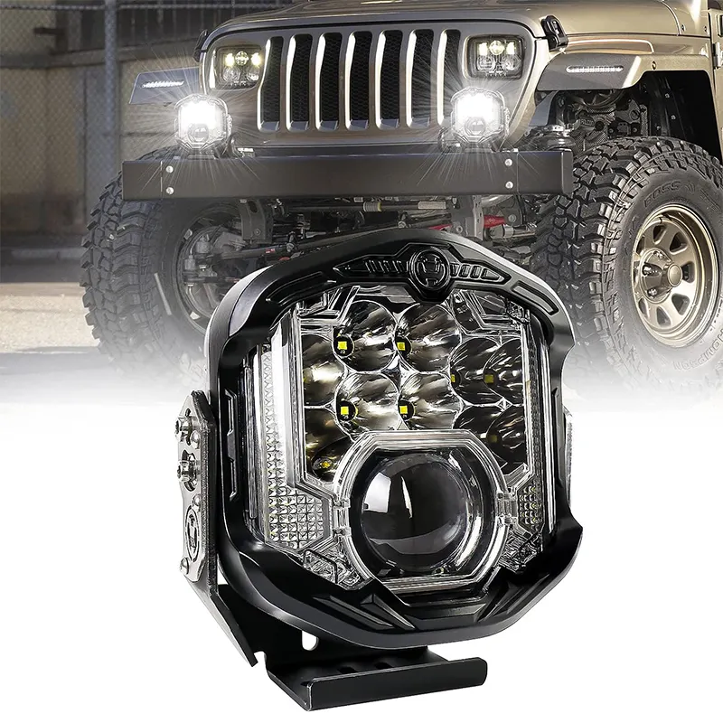 Trắng DRL 10800lm tự động offroad 7 inch 95 Wát không thấm nước 90 wát LED lái xe ánh sáng với ánh sáng laser cho máy kéo xe tải ATV