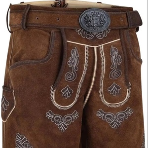 Pantalones Bávaros Lederhosen Trachten para Hombre, Talla Grande, Resistentes al Viento, con Bordado de Gamuza y Patrón Kneibund - Product Image 3