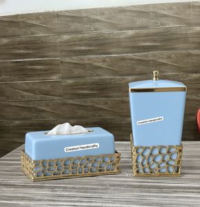 Nouvelle arrivée Boîte à mouchoirs Porte-serviettes en jute naturelle et en bois pour usage hôtelier - Product Image 3