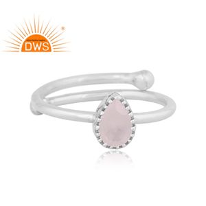 Meilleure vente de bague empilable en argent sterling fin avec pierre naturelle de lune arc-en-ciel fabricant de bijoux personnalisés - Product Image 2