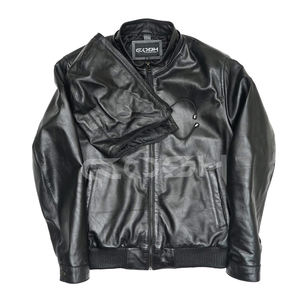 Veste en cuir synthétique noir, style bomber, très demandée, streetwear, avec capuche amovible, fabricant et fournisseur ODM - Product Image 2
