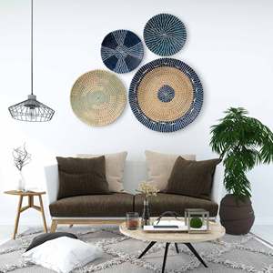 Nouveau design art mural décor à la maison chambre décoration paille paniers suspendus jonc de mer objets décoratifs pour murs - Product Image 6