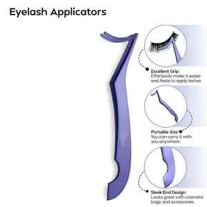 Purple Mirror Polish Stainless Steel <b>Eyelash</b> <b>Applicator</b> Tweezers 4.5 Inch Manicure Beauty Tool for False Lashes Custom Logo OEM - Product Image 4