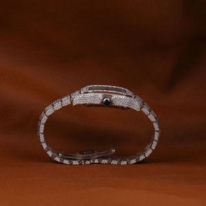 Lujoso reloj de pulsera automático con esfera romana de acero inoxidable de 20mm, Diamante cultivado en laboratorio helado, diferentes formas, estilo rapero de Hip Hop - Product Image 5