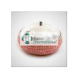 Cacerola de acero inoxidable y nácar hecha a mano diseño indio excelente calidad comida servir olla caliente - Product Image 6