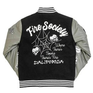 Chaquetas Deportivas Personalizadas con Logotipo Bordado en Chenilla de Lana, Estilo Universitario Vintage con Mangas Transpirables, Modelo 2025 - Product Image 2