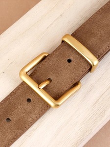 Ceinture vintage en cuir véritable pour femmes, jeans sensation haut de gamme, ceinture givrée en cuir pour dame de 3.3cm de large - Product Image 2