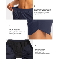 Pantalones cortos deportivos de gimnasio para mujer, pantalones holgados de tres cuartos para correr, pista y campo, forro de secado rápido, pantalones cortos antibrillo para mujer