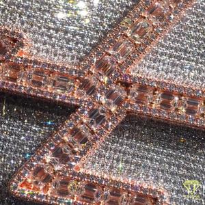 Colgante de hip hop helado chapado en rodio hecho a medida VVS Moissanite 925 joyería hecha a mano de plata esterlina - Product Image 4