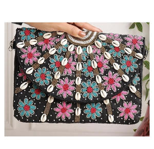 Pochettes et sacs de messager pour femmes de luxe faits à la main sacs de soirée bohème personnalisés avec toile à motif léopard d'Inde - Product Image 3