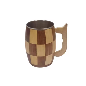 Les tasses en bois haut de gamme présentent une finition supérieure Ces tasses à boire en bois de style corne Viking 100% sont parfaites pour les amateurs de bière. - Product Image 2