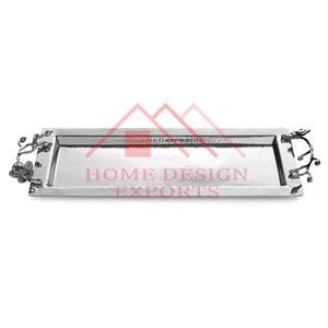 Bandeja redonda de aluminio fundido para el hogar, hoteles y restaurantes 2024, la mejor bandeja redonda de color esmaltado en crema para servir Barware, el mejor vendedor - Product Image 5