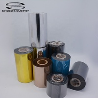 Cinta de transferencia térmica de resina de 24mm Compatible con Oki, impresora de cera de 110mm X 300m para impresión de código de barras e impresoras térmicas