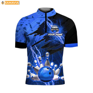 Camisetas de bolos SAMAVIA, uniformes de poliéster ligeros con ajuste sublimado personalizado para jugadores de clubes de EE. UU. - Product Image 1