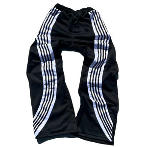 Customized Acid Wash Flared Sweat Pants Loose Mid Baggy Track <b>Joggers</b> Streetwear <b>Wide</b> <b>Leg</b> Cotton Sweatpants Casual Side Strips - Product Image 3