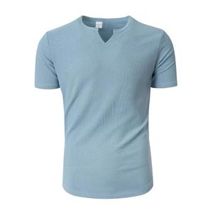 T-shirt à manches courtes décontracté pour homme, été, fitness, col Henry, vêtements de sport, fibre de polyester, respirant, résistant à l'usure - Product Image 3