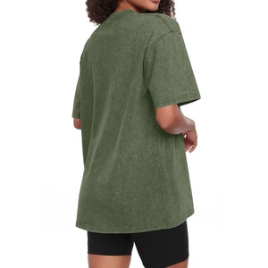 Camiseta Vintage al por Mayor para Mujer, Lavado Ácido, 100% Algodón, Cuello Redondo, Manga Corta, Ecológica, Comprimida, Personalizable - Product Image 5