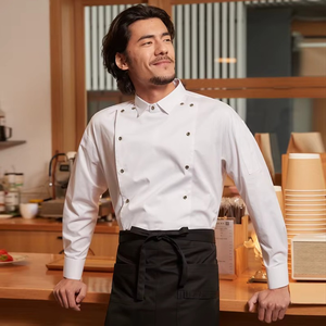 Chaqueta de trabajo de cuello de manga larga profesional, restaurante, hotel y panadería personal uniforme superior, diseño de abrigo de Chef de calidad superior - Product Image 4