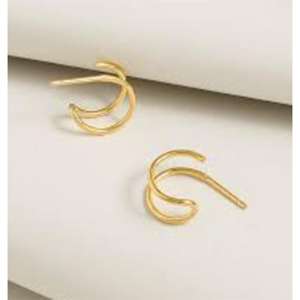 ต่างหูทองเหลืองชุบทอง18K เป็นของขวัญสำหรับเด็กผู้หญิงต่างหูแฟชั่นทำด้วยมือต่างหูทองเหลืองทันสมัย - Product Image 3